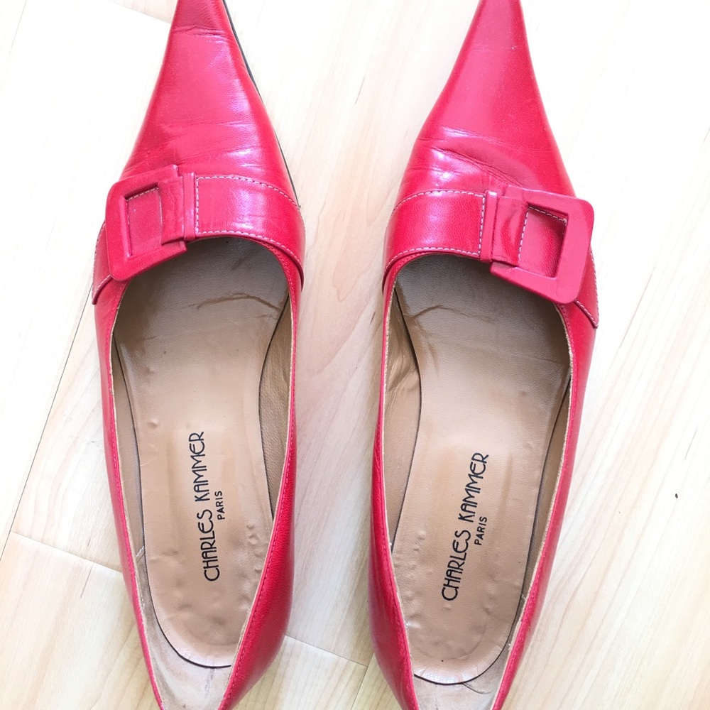 CHARLES KAMMER Paris Red Leather Pointed toe